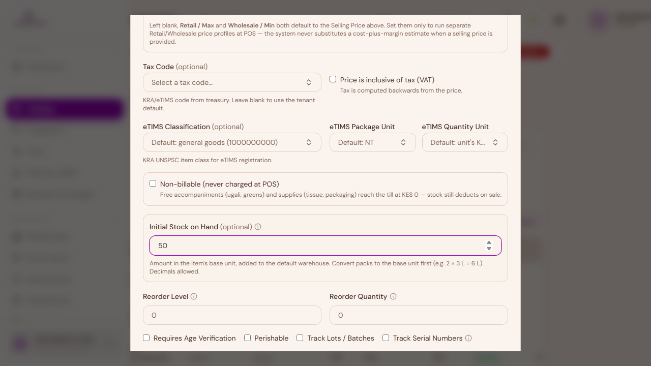Compliance checkboxes
