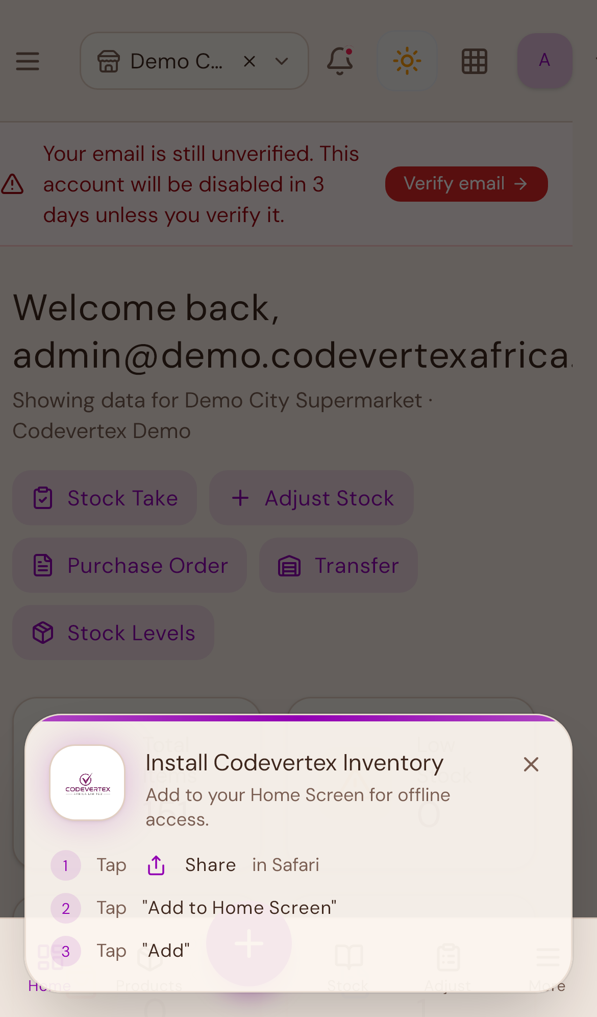 Mobile navigation menu open