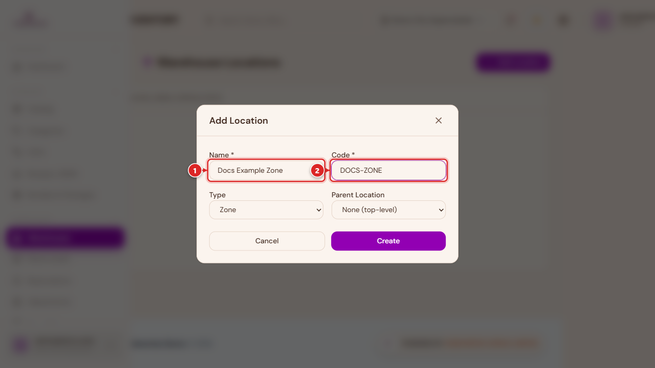 Add Location form
